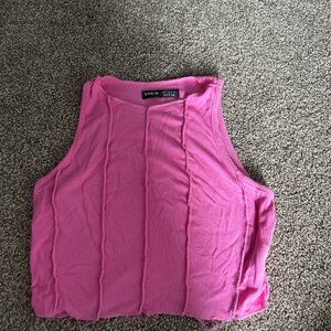 SHEIN Pink Boxy Ribbed Tank Top